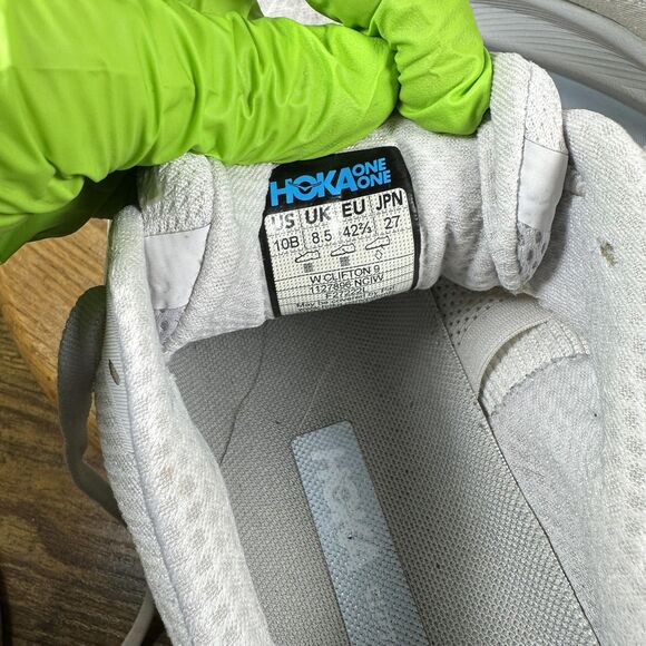 Hoka Clinton 9 White Athletic Shoes - Picture 9 of 9